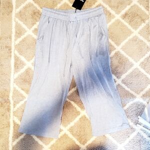 Light Blue/Gray Casual Lounge Cropped Pants